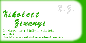 nikolett zimanyi business card